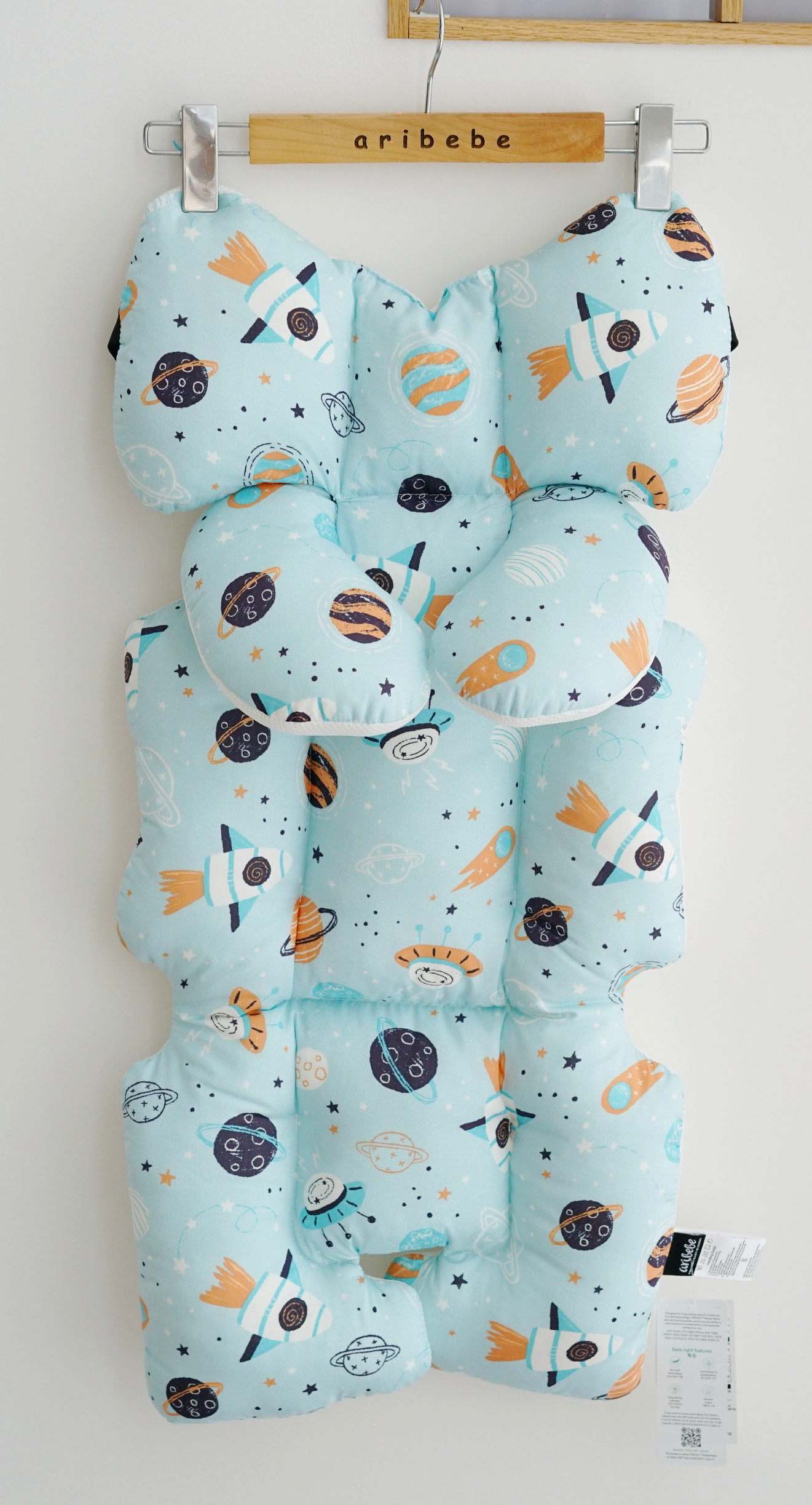 เบาะรองรถเข็น คาร์ซีท ARIBEBE SPACESHIP ผ้า MICROMODAL ลายอวกาศ_10